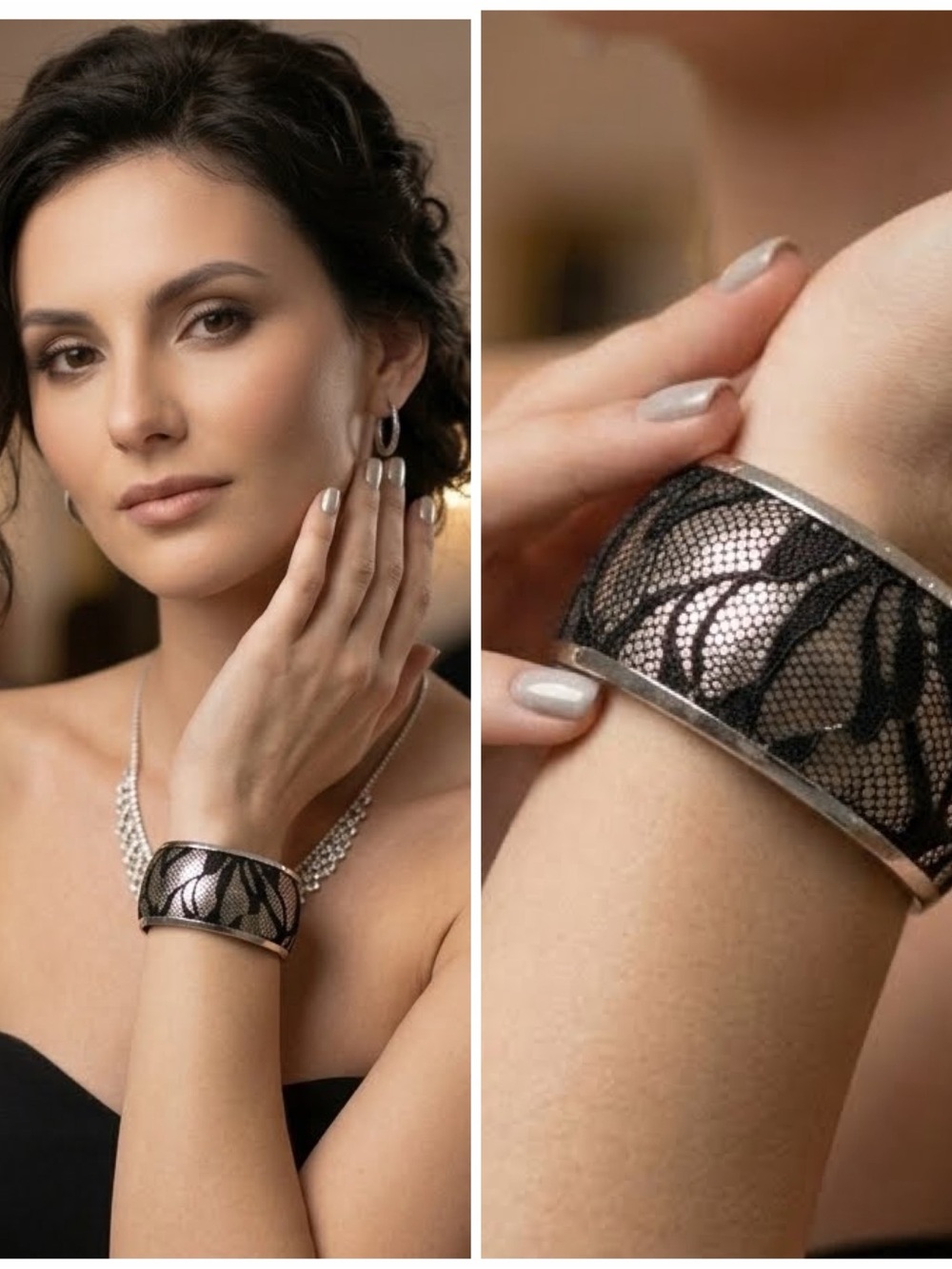GUESS Silver-Tone Wide Bangle Bracelet